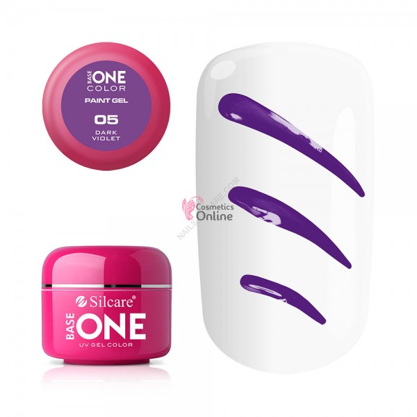 Gel UV Base One Silcare pentru pictura, carving, mov inchis 05